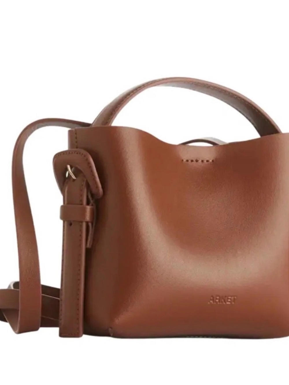 Arket Tan Mini Crossbody Leather Bag